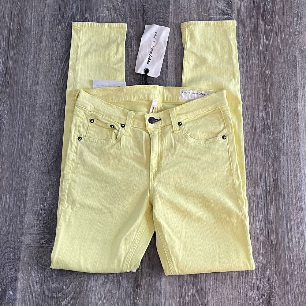 NWT Rag & Bone Canary Yellow Skinny Jeans - Size: 27 - Picture 9 of 15